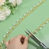 GLOBLELAND 1 Yard Pearl Tassel Rhinestone Fringe Trim Rhinestone Pearl
