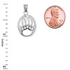 Fine Sterling Silver Cut-Out Bear Paw Charm Pendant Necklace, 16"