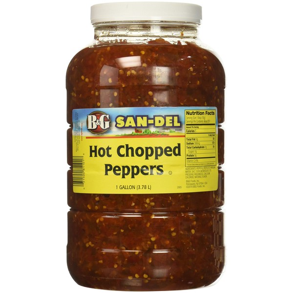 B&G San-Del Hot Chopped Peppers, 1 Gallon