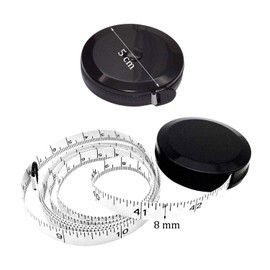 Soft Tape Retractable White Measure Body Measuring Tapes for Tailor Cloth Knitting Craft Body Measurements, 60 Inch 150 cm(Black)