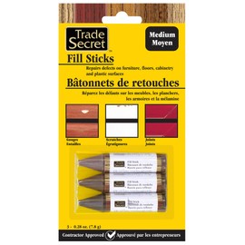 Wood Scratch Repair Fill Stick for Medium Toned Surfaces (Set of 3), Great for Touch-Ups and Repairs on Hardwoods Floors, Furniture, Cabinets and Plastic Surfaces.
