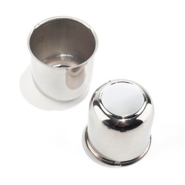 Rheedal 2Pcs 3.27inch Stainless Trailer Wheel Center Caps Push Through 3.27" Bore 3.41" Tall Top Removable Hub Cap for Truck SUV RV Wheel Rim, Chrome Wheel Cover