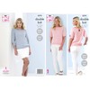 King Cole 5374 Knitting Pattern Womens Raglan Sweaters in Cotton