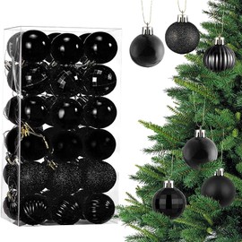 Mtgluk Christmas Balls Decoration Ornaments for Xmas, Christmas Tree Ornaments Mini Shatterproof Glitter Shiny Hanging Ball for Holiday Wedding Party Decoration (36pcs 1.6inch)