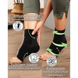 gigando 3 Paar Kompressionssocken gegen Gelenkschmerzen, Entlastung für Bänder, Sprunggelenk und Achillessehne, stützende Socken aus Baumwolle, schwarz, 39-42