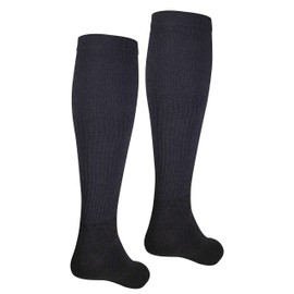 NuVein Men's Compression Socks Casual Tube Style Comfort Knit Active Support Cushion Foot, Black, Large