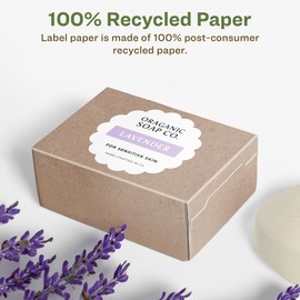 Avery EcoFriendly Matte White Recycled Round Scalloped Labels, 2.5" Diameter, Print-to-The-Edge, Matte White Labels, Permanent Label Adhesive, Laser/Inkjet, 90 Printable Labels