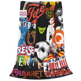 Broadway Movie Musical Blanket Soft Cozy Throw Blanket Flannel Blankets for Bed Car Couch Living Room Travel 60"x50"