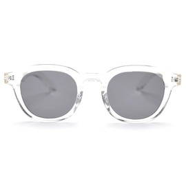 kachawoo Polarised Sunglasses Men Women Square Sunglasses Retro Glasses TR90 Frame Glasses, Clear With Grey