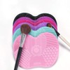 Limpiador de brochas de maquillaje de silicona, almohadilla de limpieza