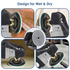 ZYZLE 17 PCS 4 Inch Diamond Polishing Pads Kit Wet/Dry with 5/8"-11 Backer Pad Granite Buffing Sanding Set 50-10000 Grit for Concrete Stone Marble Tile Quartz Rock