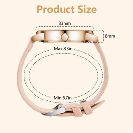 OFFCUP Women's Leather Quartz Watch, Leather Strap Ladies Watches, Analog Quartz Watches with White Dial, 3 Hand Quartz Watch, Premium Fashion Wrist Watch for Women Ladies Girls