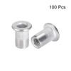 sourcing map M6 Aluminium Alloy Rivet Nuts Flat Head Insert