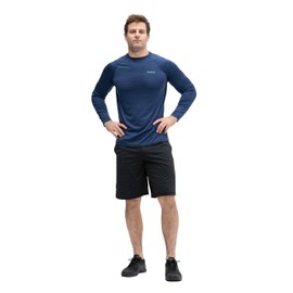 KISTA 2 Pack Men's Thermal Long Sleeve Compression Shirts, Mock/Turtleneck Winter Sports Running Base Layer Top (Medium, Navy/White)