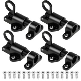 Pack of 4 Automatic Door Latch Spring Lock with Screw Spring Latch Sliding Bolt Locking Spring Bounce Door Screw for Wooden Doors, Windows, Cabinet Doors, Sheds, Gates