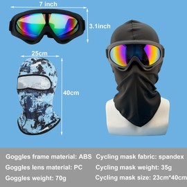 LJDJ Motorcycle Goggles,4 pack Riding Hiking Outdoor Sports Tactical Dust-Proof Goggles with Balaclava Mask UV Protection Summer Cooling Neck Gaiter for Men Women