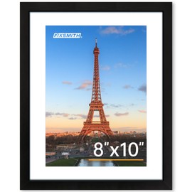 FIXSMITH 8x10 Picture Frame 1 Pack, Photo Frame with HD Plexiglass, Display Pictures 5x7 with Mat or 8x10 Without Mat, Picture Frames Collage for Tabletop or Wall Display, Black