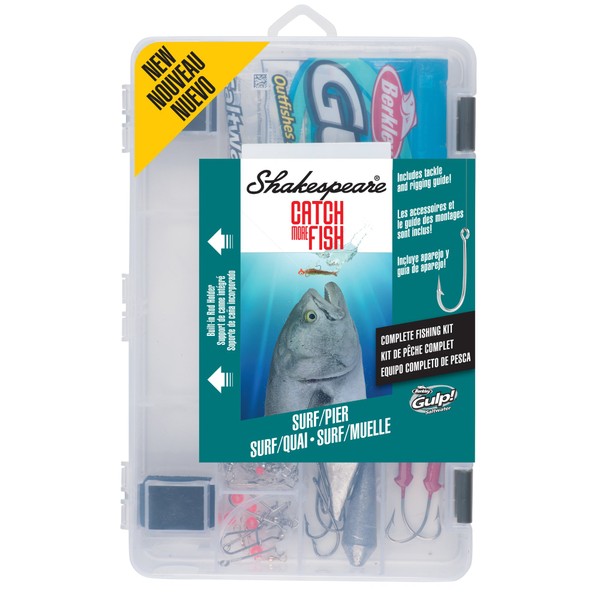 Shakespeare Catch More Fish Tackle Box Kit, Surf/Pier