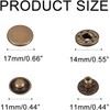 24 Sets Heavy Duty Leather Snap Fasteners Kit, BetterJonny 17mm