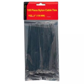 Tool Essentials 100PC 6 Inch Heavy Duty Self Locking Cable Ties Black or White
