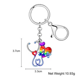 NEWEI Acrylic Funny Stethoscope Nurse Keychain Graduation Gifts for Women Girls Nursing Doctor RN Car Keys Wallet Backpack (Multi)