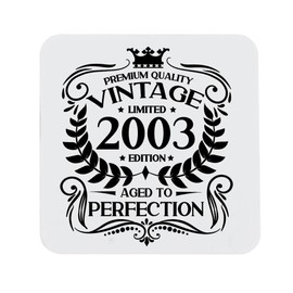 24th Birthday Gift for Men Vintage 2001 Aged to Perfection Printed Coaster Present for 24 Year Old Etched Printed Placemat (Printed Coaster)