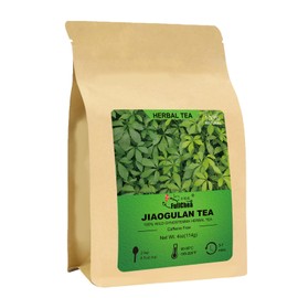 FullChea - Premium Gynostemma Tea Jiaogulan Loose Leaf Tea Herbal Tea - Non-GMO, Sulfur-free, Caffeine-free - Enhance Immunity - 4oz/114g