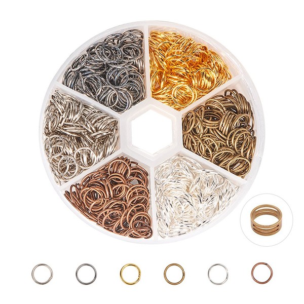 PH PandaHall 1 Box 6 Colors 900pcs Iron Plated Jump