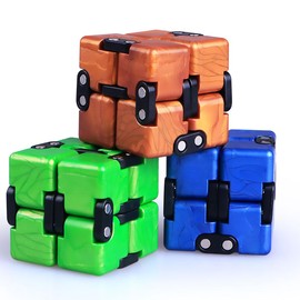 Oostifun Infinity Cube Schreibtisch Spielzeug 2x2 Finger Spielzeug 3D Puzzles 1x2x4 Würfel Puzzle Twist Intelligenz Gehirn Teasers Puzzle (Blue)