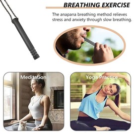 Rauchentwöhnung Hilfsmittel, 2 Stück Edelstahl Aufhören Rauchfrei Halskette,Original Raucherentwöhnung Atem Halskette,Anti-Raucher Atemkette,Stressabbauend Gegen Angst Atemhalskette