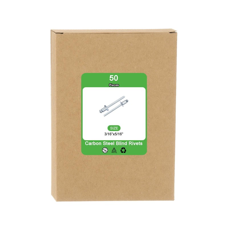 sourcing map 50Pcs 3/16"x5/16" Countersunk Head Blind Rivets, Zinc-Plated Carbon