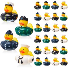 Deekin 100 Pcs Rubber Ducks Bulk 2 Inch Rubber Ducks Party Favor Decorations for Birthday Pool Party Occupation Cosplay (Military)
