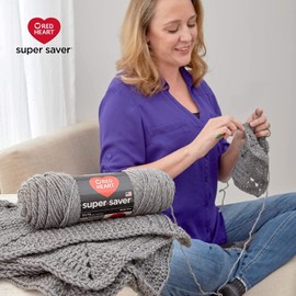 Red Heart Super Saver Jumbo Black Yarn - 2 Pack of 396g/14oz - Acrylic - 4 Medium (Worsted) - 744 Yards - Knitting/Crochet
