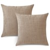 Artscope Light Coffee Cushion Covers Set of 2 Linen Decorative