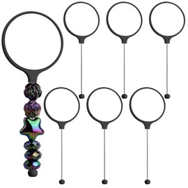 Framendino, 6 Pack Bead Mirror Bars Removable Beadable Handheld Mirrors with Handle for DIY Crafts Black
