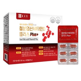 Jongkundang 종근당 철분 엽산 비타민D 플러스 500mg x 60캡슐 (2개월분) Jongkundang Iron Folic Acid Vitamin D Plus 500mg x 60 Capsules (2-Month Supply)
