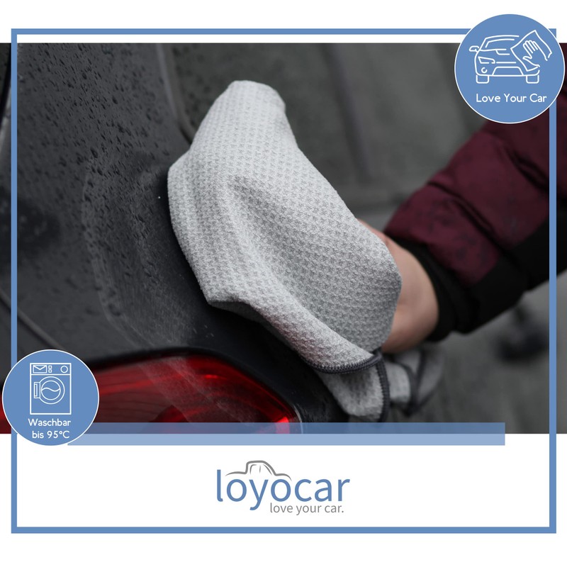LOYOCAR 1 x Soft Car Drying Cloth Waffle Structure 55