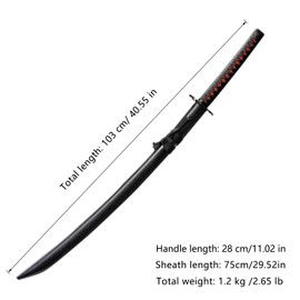 lkjad Handmade Katana Samurai Sword, Kurosaki Ichigo Sword, Cosplay Anime Sword Zanpakutou New Moon
