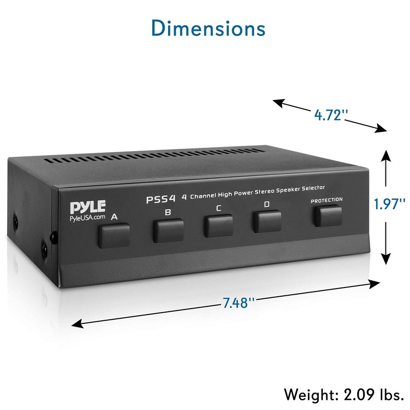 Pyle 4-Zone Speaker Switch Selector - Premium Distribution Box with