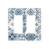 Retro Blue Tile 2 Gang Double Rocker/Decor Light Switch Cover