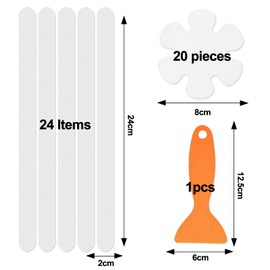 HTTDSLF 44Pcs Non Slip Stickers Shower Stickers, Non Slip Bathtub Stickers, Non-Slip Strip Stickers, Non Slip Strips, Anti Slip Grip Stickers Stickers for Stairs, Shower Room, Slippery Surfaces, Sauna