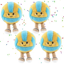 4 Pcs Cute Volleyball Smiley Plush Keychain Gift, Volleyball Stuff Soft Sports Stuffed Plush Pendant, Volleyball Bag Charm, Volleyball Party Favors