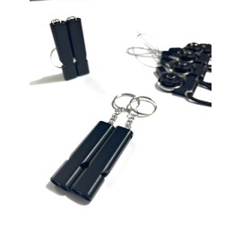 BSPIX 4-Pack Loud 120dB Double Tube Emergency Whistle - Aluminum Alloy, Corrosion-Resistant Safety Whistle with Lanyard & Keychain-Ideal for Camping Hiking Boating Fishing Survival Tool(Black)