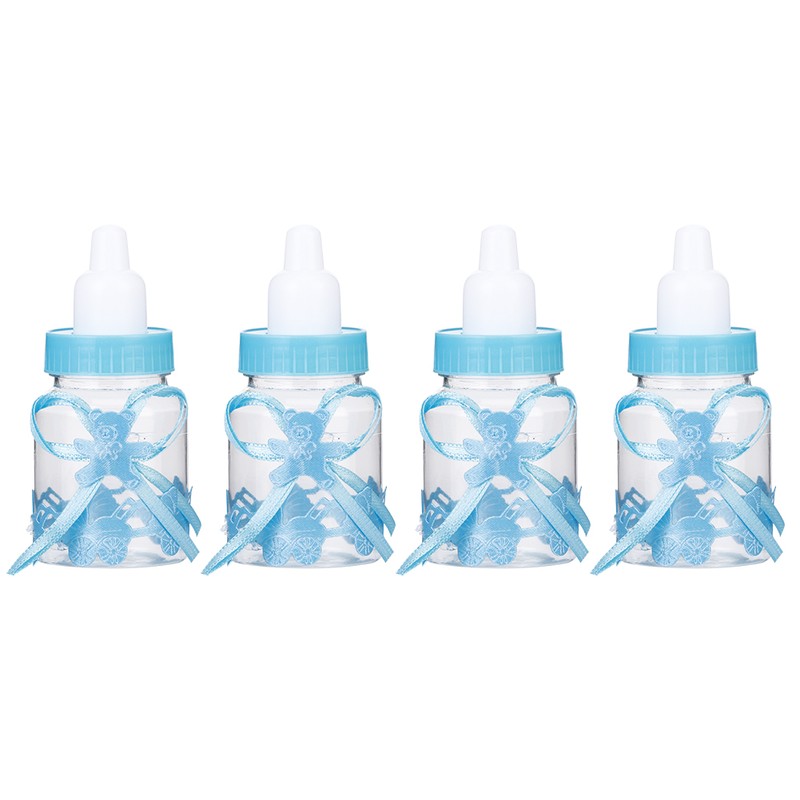24pcs Lovely Plastic Milk Bottle Candy Box Fillable Bottle Baby