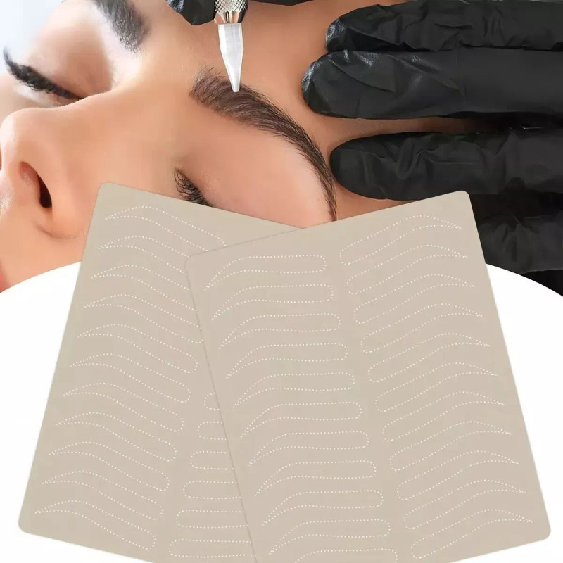 10pzs Piel Sintética 3d Practica Tatuaje Microblading Cejas