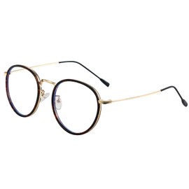 Aroncent Women's Anti-fatigue Anti-Light Blue Protection Eyes Transparent Lenses Ultralight Metal Frame Leopard