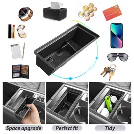 SKTU for 2024 VW Atlas Center Console Organizer 2024 V W Atlas Front Center Console Tray 2024 Atlas Armrest Storage Box VW Atlas 2024 Accessories (Front Organizer)