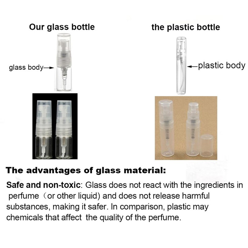 Elfenstall- 30pcs Mini Clear 2ml 5/8Dram Atomizer Vial Glass bottle