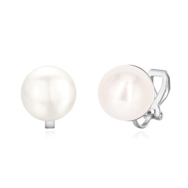 YOQUCOL Simulated Freshwater Pearl Clip On Earrings Not Pierced Elegant Stud Jewelry For Women, Pearl