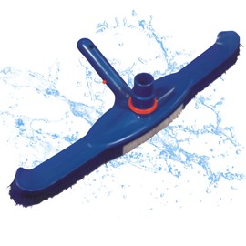 Wessel-Werk Deluxe Swimming Pool Vacuum Head, 20-Inch Wide Pool Brush with Curved Edges, 360 Degree Swivel Hose Cuff and EZ-Clip Pool Pole Button Lock for Inground and Above Ground Pools